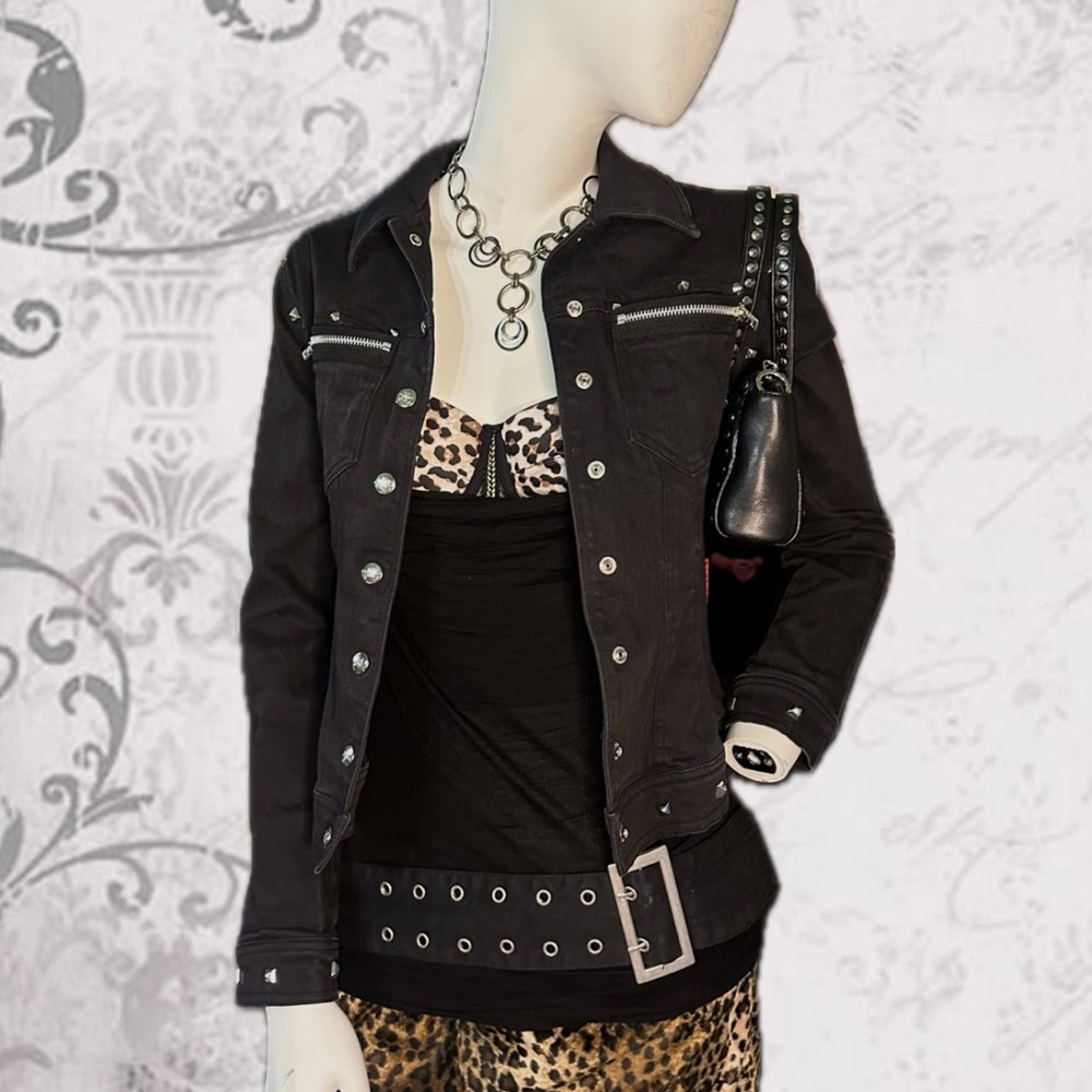 tripp nyc black studded jacket